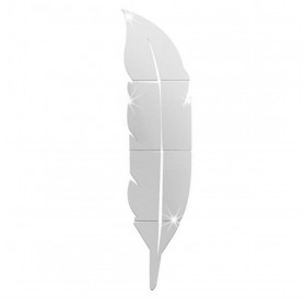 Beautiful Feather Shape Wall Sticker Home 3D Mirror Wall Decorative Stickers