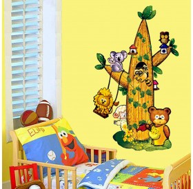 ZY7125 Room Wall Decals Sticker Water Resistant Removeable Cartoon Animals