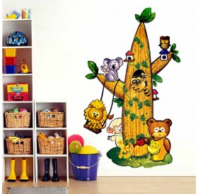 ZY7125 Room Wall Decals Sticker Water Resistant Removeable Cartoon Animals