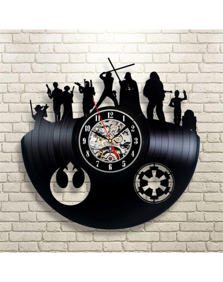 3D hollow-out Star Wars vinyl record clock family decoration wall clock retro creative clock design 1