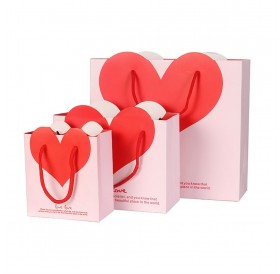 Red heart bag 15*14*7cm pink heart