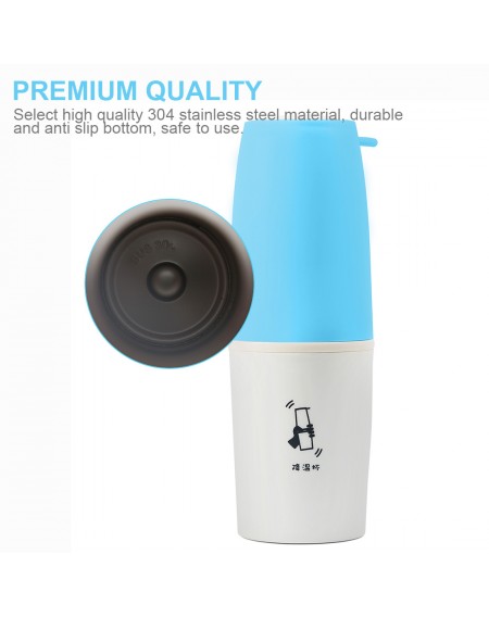 304 Stainless Steel Vacuum Cup 55℃ Water Bottle Shake Bottle 260ml Blue