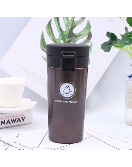 304 Stainless Steel Bouncing Cover Vacuum Bottle Coffee Car Bottle 380ml