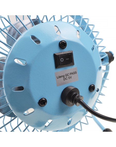 Lileng 815 Desktop Fan USB Power Supply 360°Rotating 2 Speeds Mini Portable Fan Light Blue