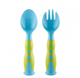 Portable PP Spoon and Fork Set Baby Tableware Kids Feeding Tools BPA Free White
