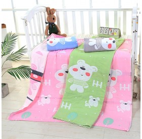 Cartoon pattern four layers of washed cotton cover for children cool by summer 115*115cm small elephant green