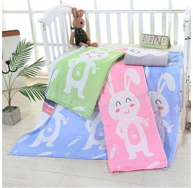 Cartoon pattern four layers of washed cotton cover for children cool by summer 115*115cm small elephant green