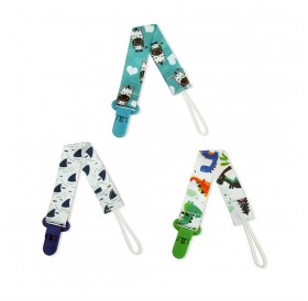 Cartoon pacifier chain anti-clip baby pacifier clip 3pcs 28.5*2.5cm 2# shark + zebra + dinosaur