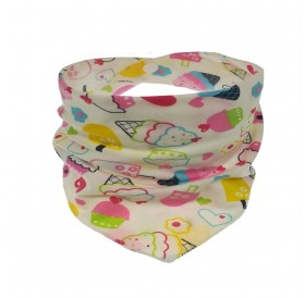 Baby cotton double button baby hood bib scarf 40*27*27cm ice cream triangle