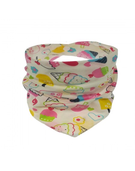 Baby cotton double button baby hood bib scarf 40*27*27cm ice cream triangle