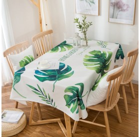 Fresh Leaves Pattern Tablecloth for Dining-table 140*100cm