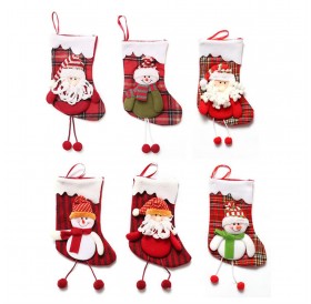 Christmas stockings children's gift bag gift bag Christmas tree decorations Santa Claus snowman small Christmas stockings new cloth snowman style