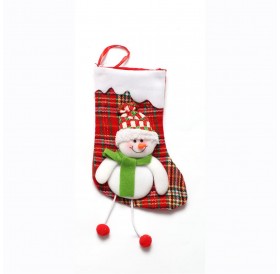 Christmas stockings children's gift bag gift bag Christmas tree decorations Santa Claus snowman small Christmas stockings new cloth snowman style