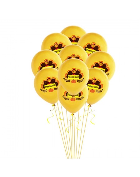 12 "Thanksgiving Turkey printed latex balloons 10pcs gold