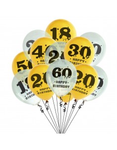 12 "digital one year old balloon 10pcs transparent 40