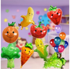 Baby birthday party decorated fruit and vegetable modeling balloon strawberry smiley strawberry