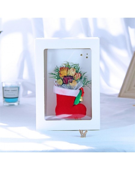 Christmas creative practical gift ins small fresh dried flowers eternal flowers boxed card Christmas tree boxed card purple