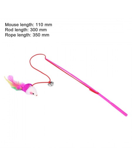 For Pet Cat Bell The Dangle Faux Mouse Rod Roped Funny Fun Play Playing Toy
