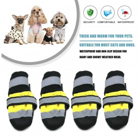 Waterproof Reflective Shoes Cats Dogs Rain Snow Boots Thick Warm Socks Booties